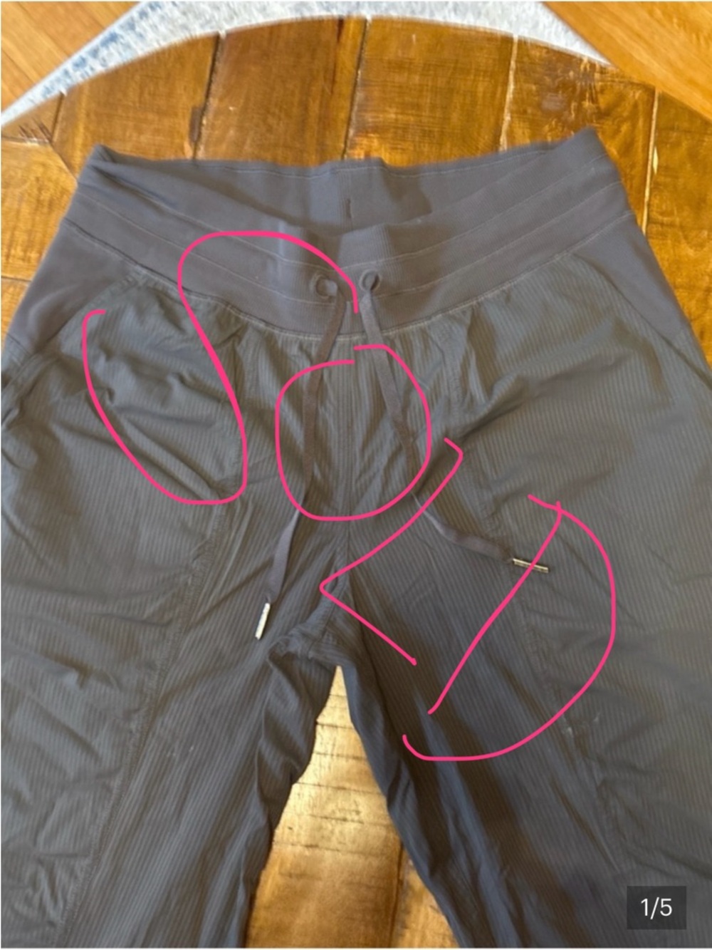 lululemon athletica Women's Black Ribbed Waist Track Joggers